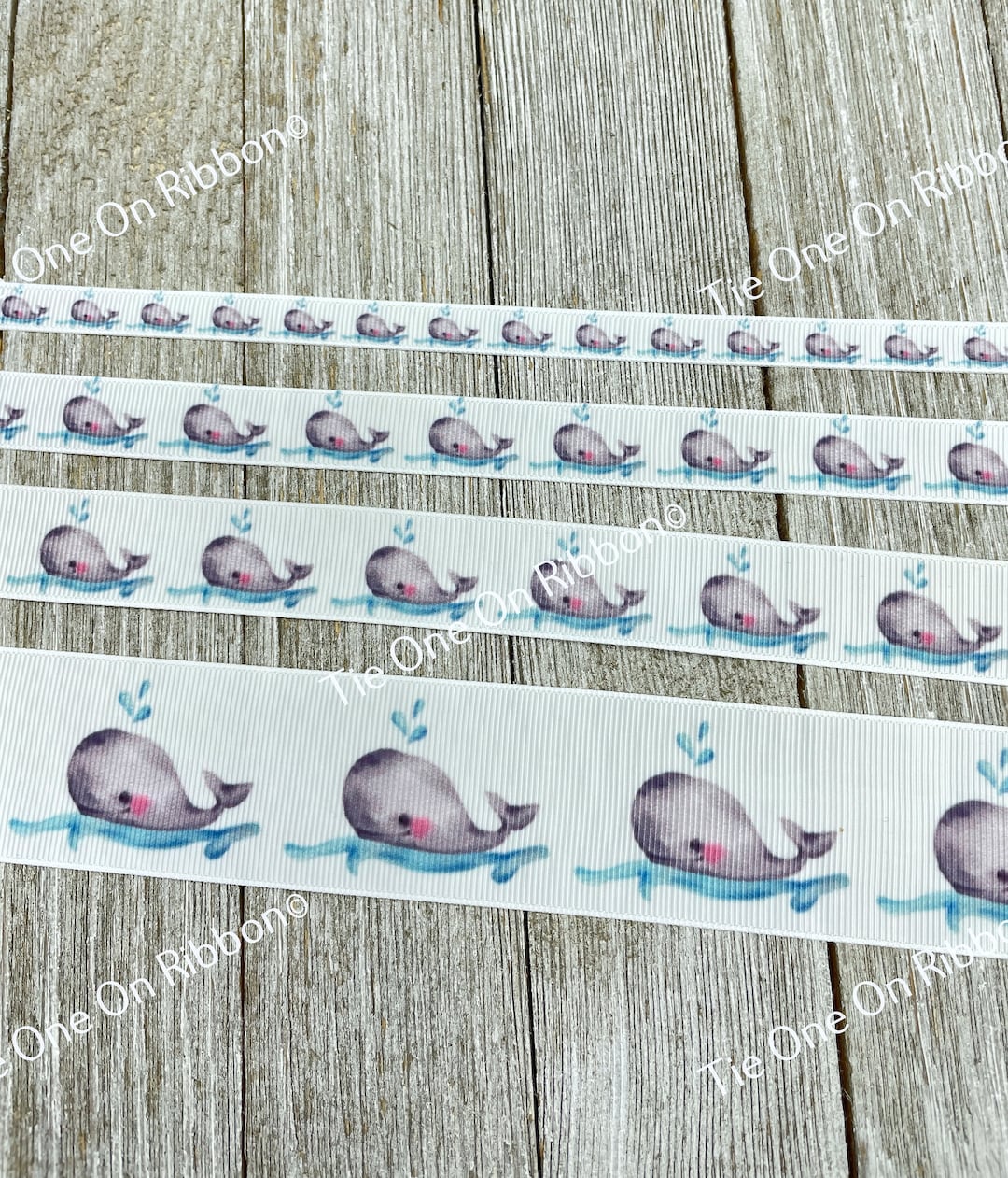 Gray Whale Water Spout Ocean Print Grosgrain Ribbon 3/8 5/8 7/8 1.5 ...
