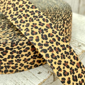 Sale! 5 Yards Pattern 8 Brown Spots on Khaki Leopard Safari Printed Grosgrain Ribbon -  7/8" - Craft - Bows - Wreath - Collars - Wrap - Tag
