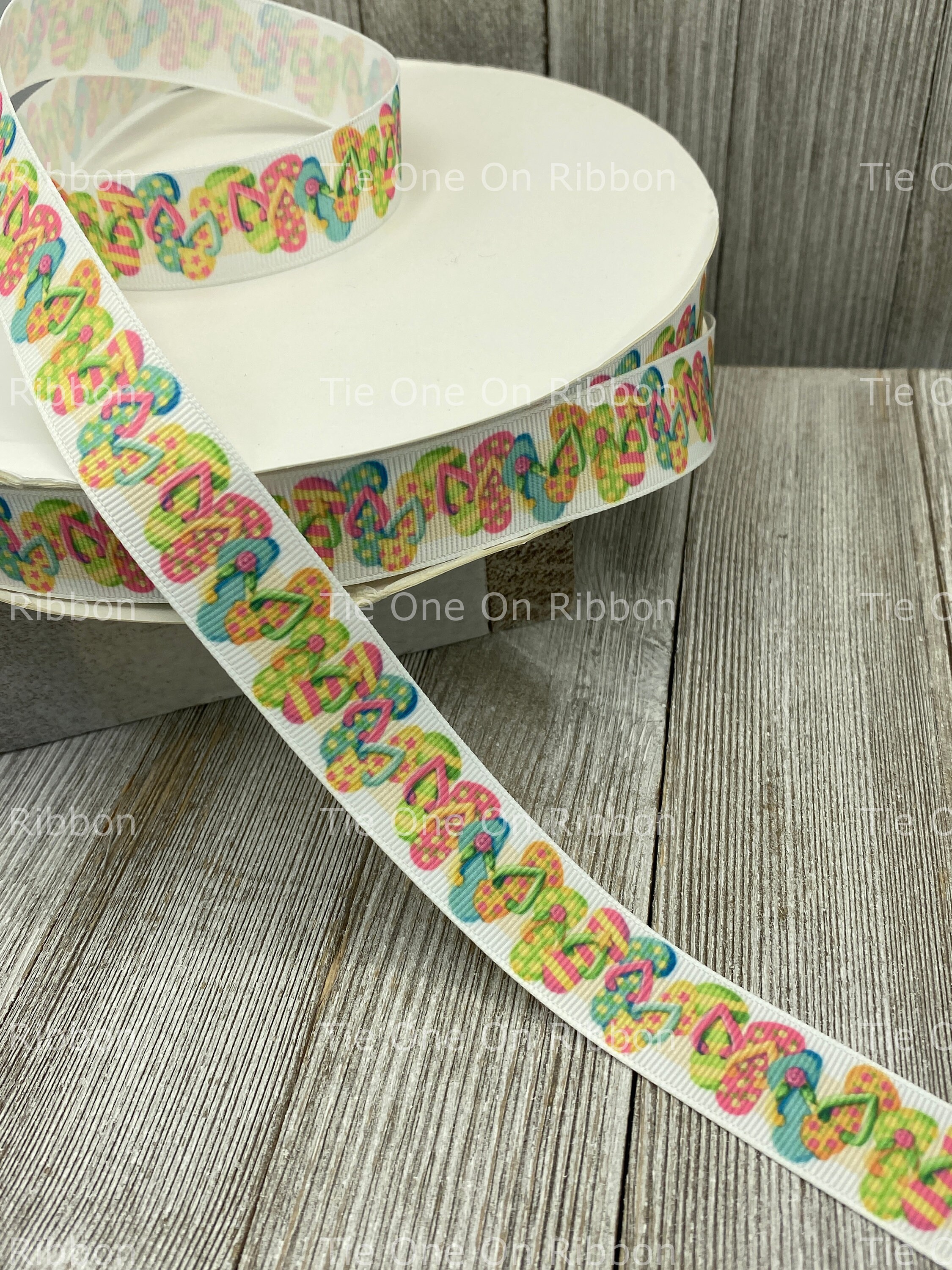 Pastell Flip Flop Bedrucktes GrosgrainBand 7/8 Zoll Nähen | Etsy