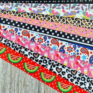 Krijg precies wat je ziet! 10 x 1 werf van 5/8" zomers leuk dier geassorteerd grosgrain bedrukt lint - haarstrik - hondenhalsband bagagelabel