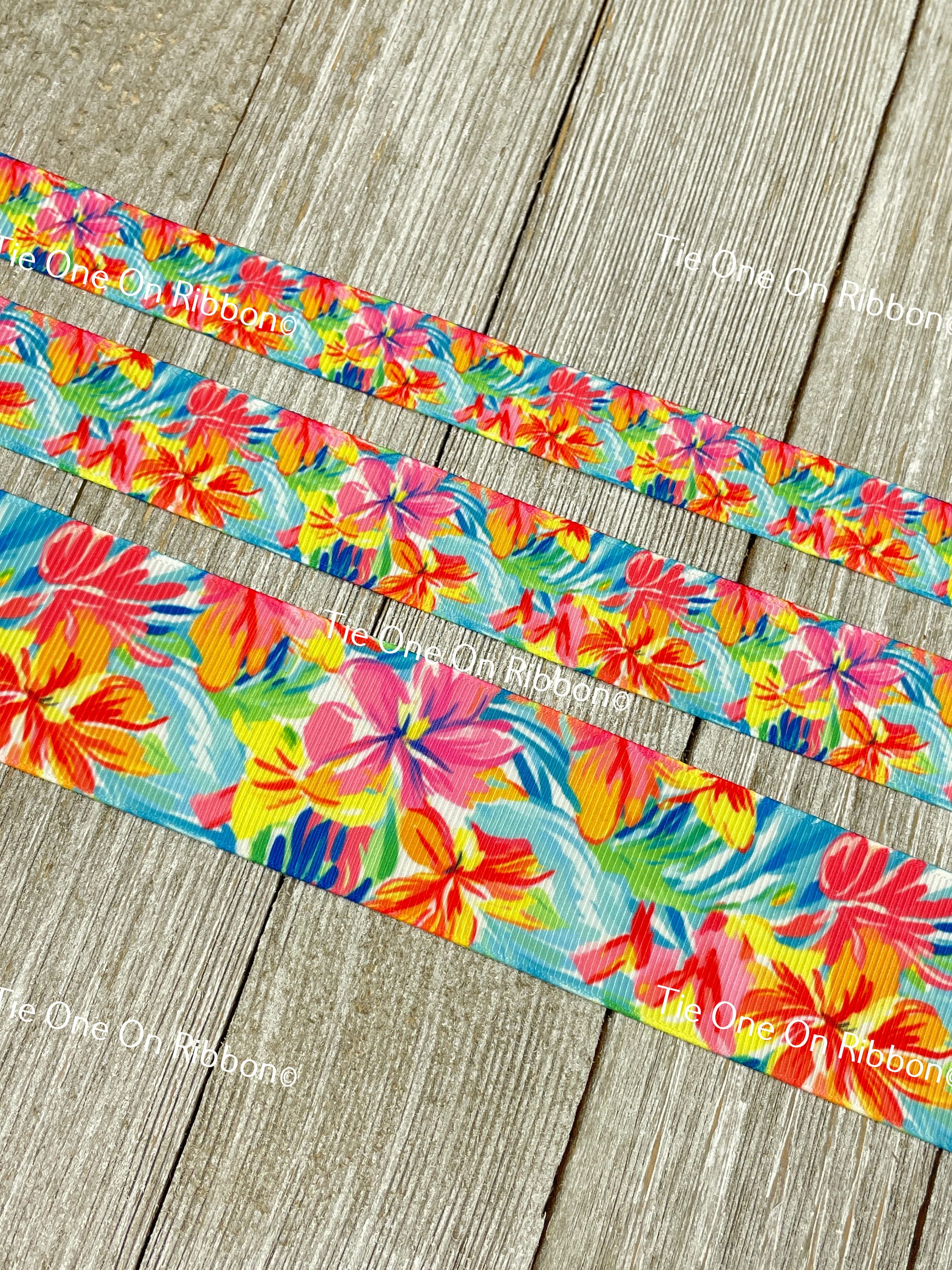 Floral print ribbon deals
