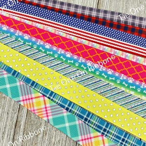 Bekomme genau das, was du siehst! 10 - 1-Yard-Schnitte von 5/8-Zoll-Streifen, Punkten, Plaids, sortiert, Rips, Dekor, Party, Schleife, Sammelalbum, Warenkorb nähen