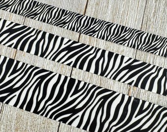 Nastro in grosgrain con stampa zebrata e animalier - 5/8 - 7/8 - 1 - 1,5 pollici - Cucito - Artigianato - Decorazioni - Fiocchi - Feste - Costumi - Cameretta