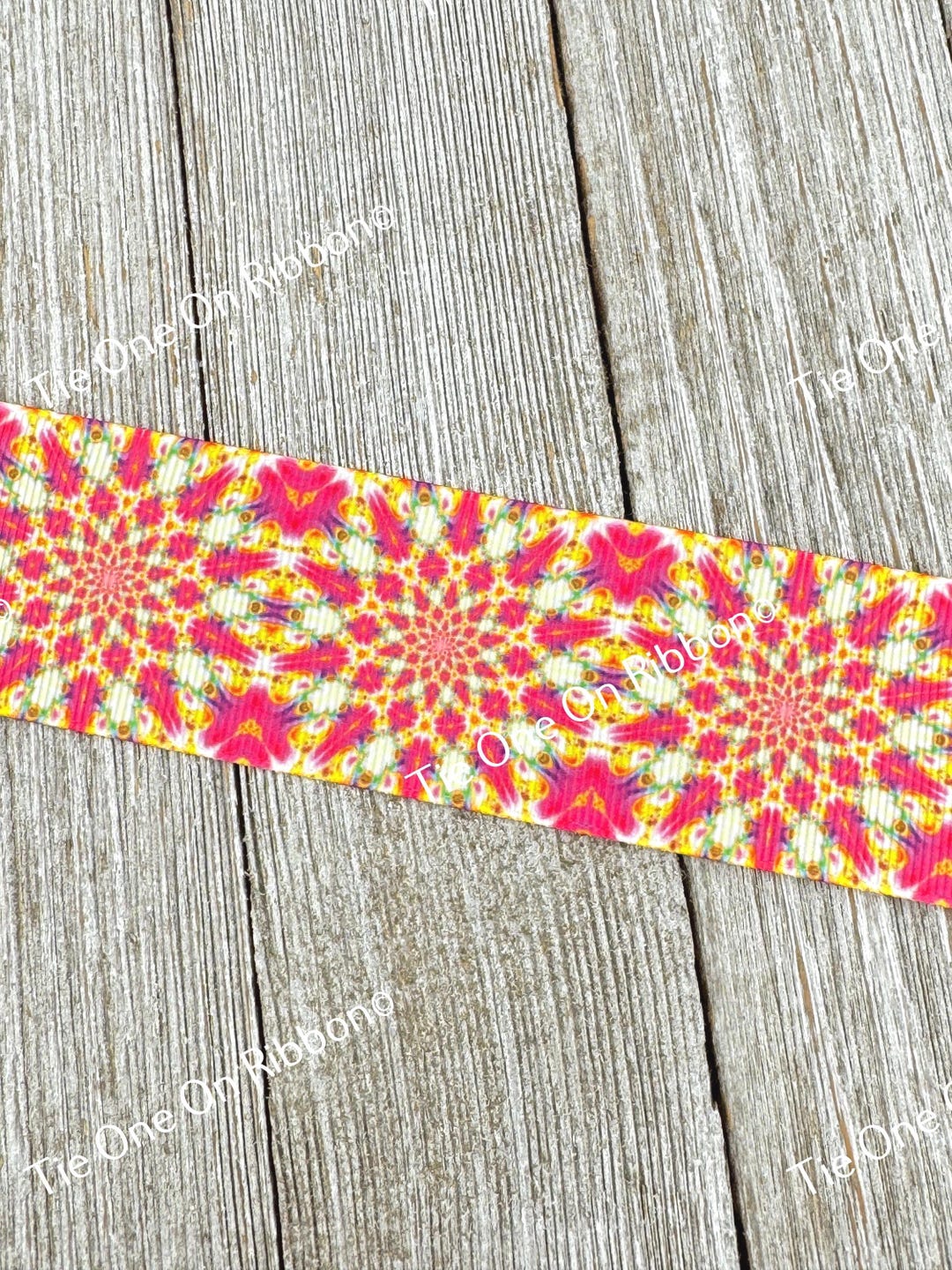 Artistic Starburst Star Printed Grosgrain Ribbon - 1.5