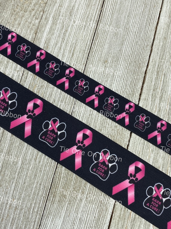 Treat ürself Girly ribbon MA-1 Paw Prints Bark for A Cure Breast Cancer Awareness Support