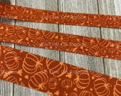 Tone on Tone Pumpkins Fall Printed Grosgrain Ribbon - 5 8 quot - 7 8 quot - 1 quot - 1.5 quot - Sewing - Crafting - Decor - Bows - Wreaths - Party