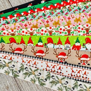 Bekomme genau das, was du siehst! 10 - 1-Yard-Schnitte von 7/8-Zoll-Feiern All Christmas Assorted Ripsband-Partyschleife-Sammelalbum-Wagen-Nähen