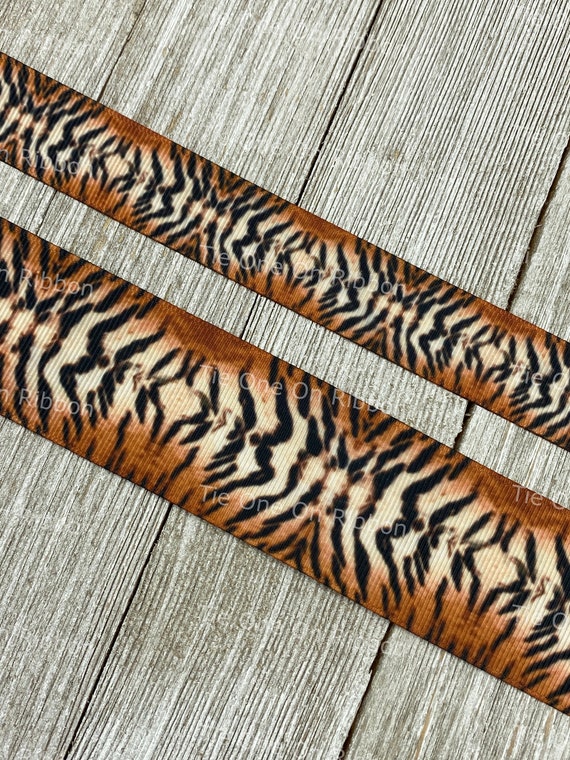 Edgey Tiger Stripes Printed Grosgrain Ribbon - 7/8