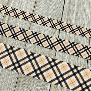 Schwarz & Khaki Diagonal kariertes Ripsband - 1,5 - 20,5 - 3,5 Zoll - Nähen - Basteln - Schleife - Dekor - Sammelalbum - Haarband - Kragen
