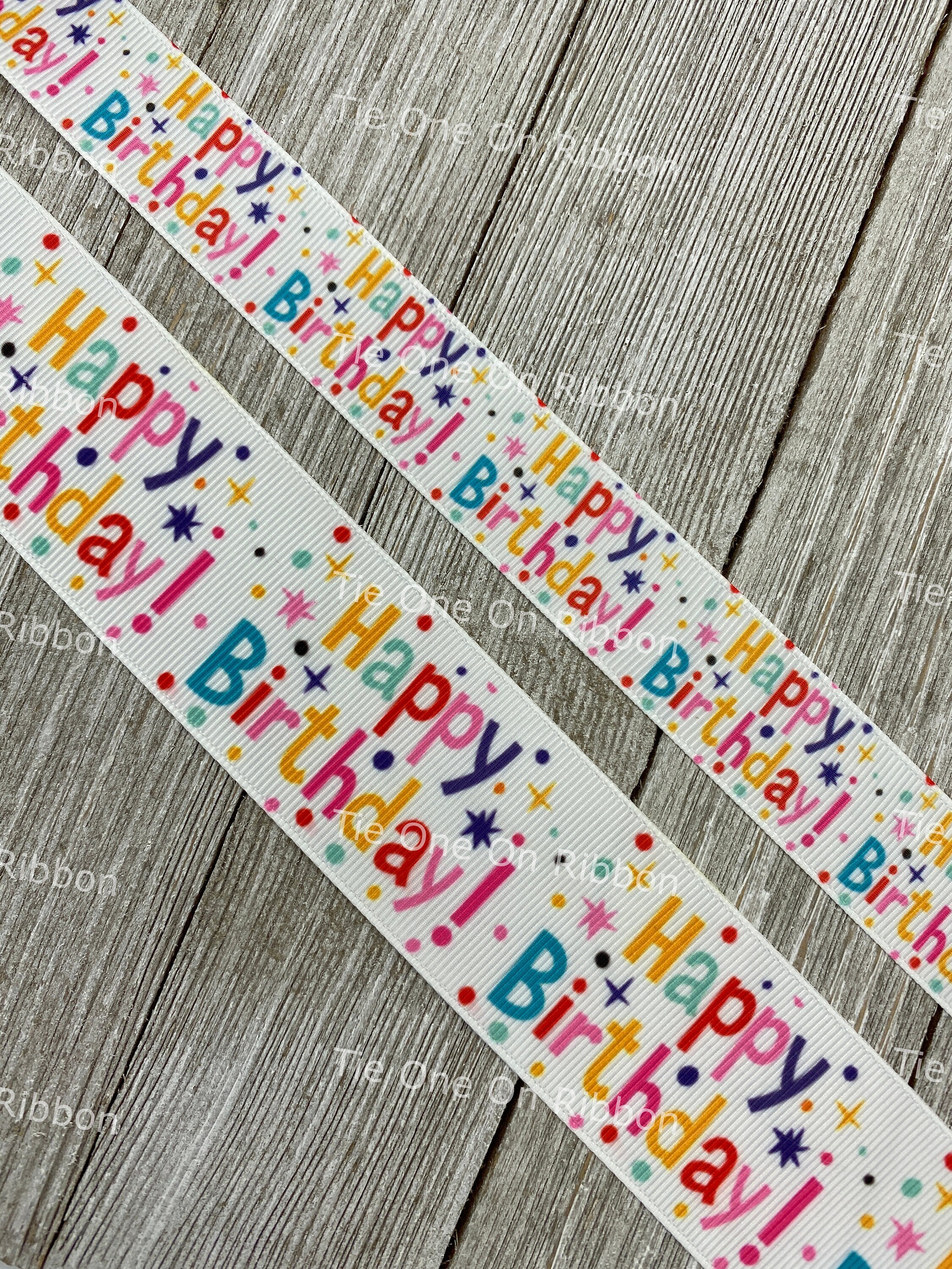 2.5x10yds Happy Birthday Ribbon - Buy Online Now