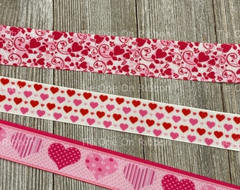 Valentinstag Herzen - Ripsband 2.2 und 2.5 cm - Nähen - Basteln - Dekorieren - Scrapbook - Schleifen - Halsbänder - Schlüsselanhänger - Partydeko