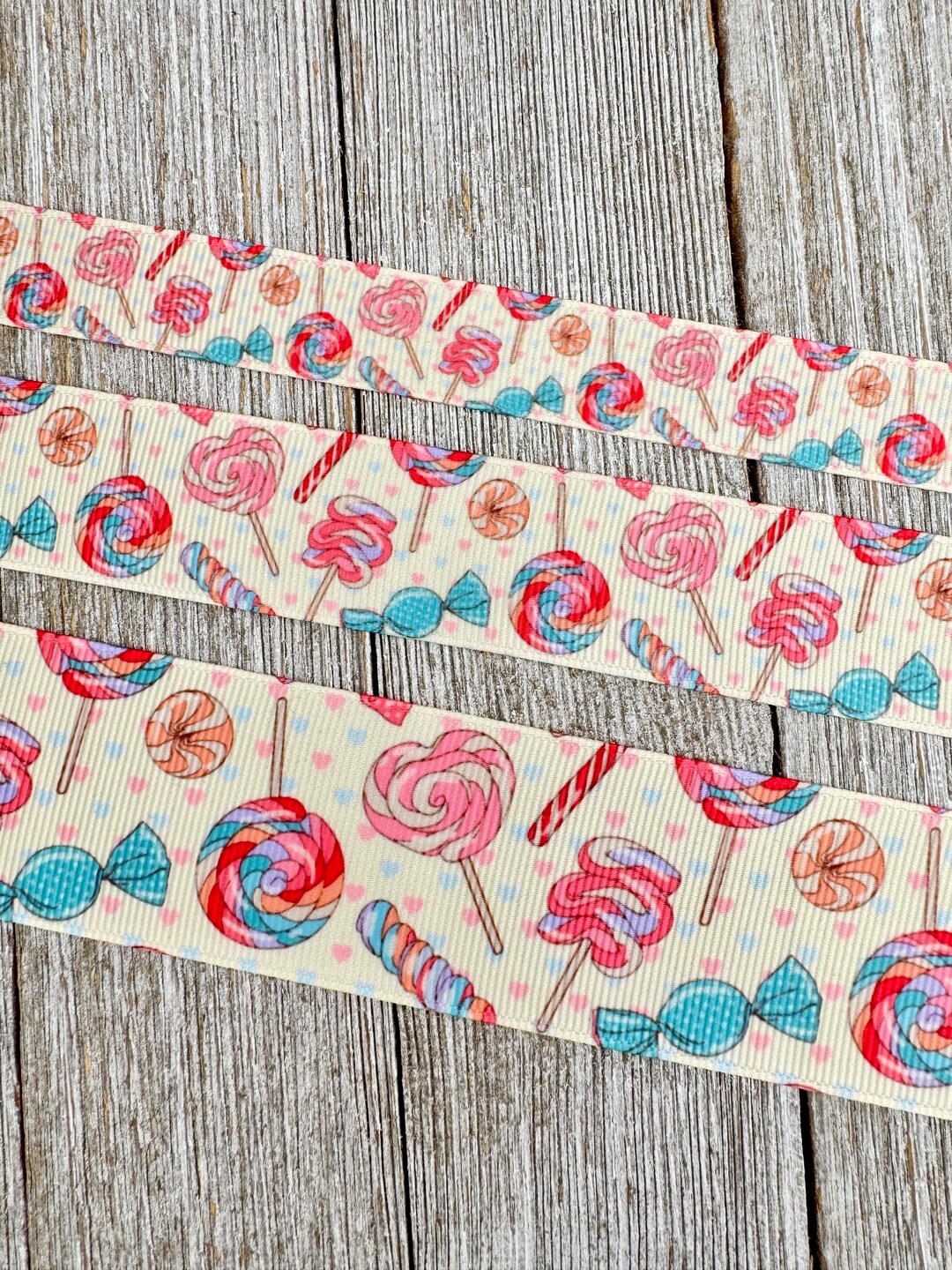 Small Sweets Ribbon Sweet Shop Lollipops Grosgrain Ribbon - 5/8