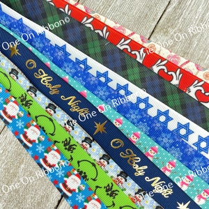 Bekomme genau das, was du siehst! 10 - 1-Yard-Schnitte von 5/8-Zoll-Weihnachtsfeiertags-Winter-Verschiedenes Ripsband-Dekor-Party-Bogen-Sammelalbum-Wagen-Nähen