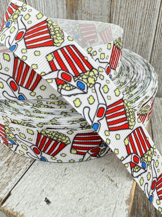 Sale! Yards Movie Popcorn Box 3D Glasses Printed Grosgrain - Main Image