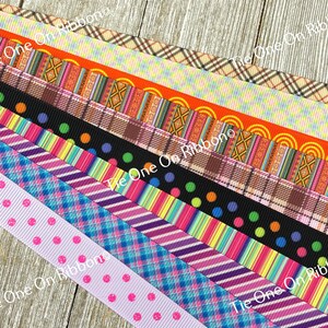 Bekomme genau das, was du siehst! 10 - 1-Yard-Schnitte von 5/8 "Streifen und Karos, sortierte Ripsband, Dekor, Party, Schleife, Sammelalbum, Warenkorb nähen