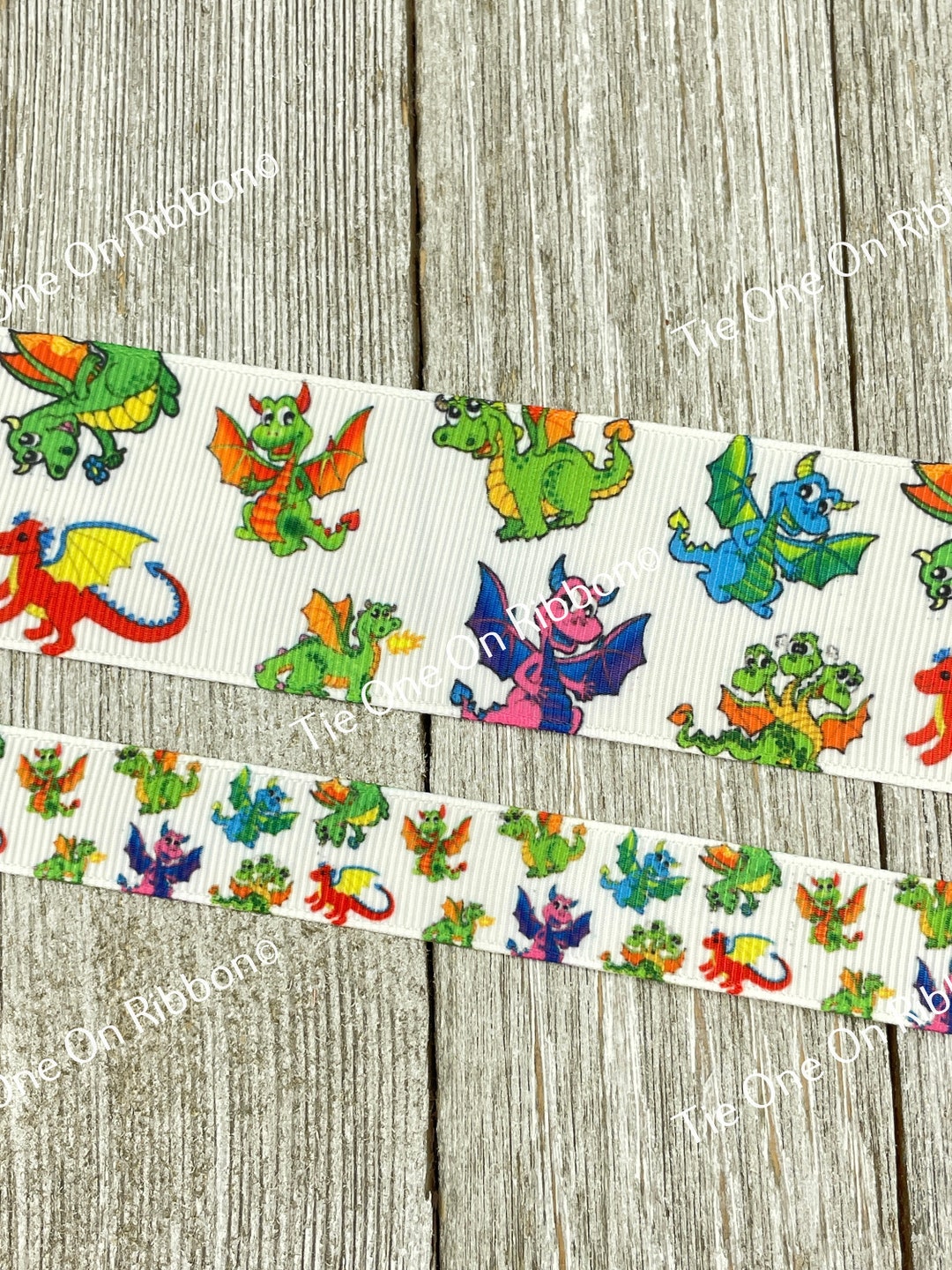 Bright Cartoon Dragons Printed Grosgrain Ribbon - 5/8" - 1.5" - Bows ...