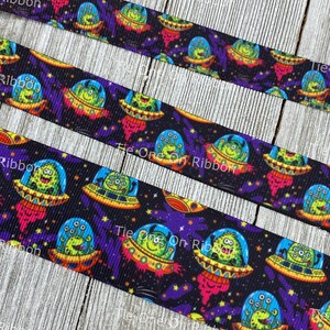 Cute Green Alien Print Grosgrain Ribbon 5/8 7/8 1.5 Inch - Etsy