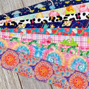 Get Exactly What You See! 10 - 1-Yard Cuts of 1.5&quot; Summer Themed Prints Assorted Grosgrain Ribbon Decor Party Bow Scrapbook Craft Sew
