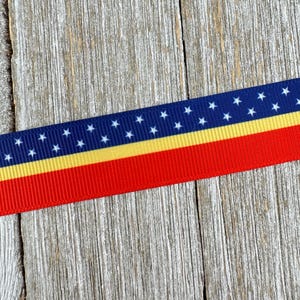 Sale! 3 or 5 Yards Lot 1 Superhero Patriotic Printed Grosgrain - 7/8&quot; - Sew - Craft - Decorating - Party - Costume - Bow - Gift Wrap - Tag