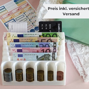 personalisierbar Geldschein Ständer mit Münzfach für Budgeting Umschlagmethode