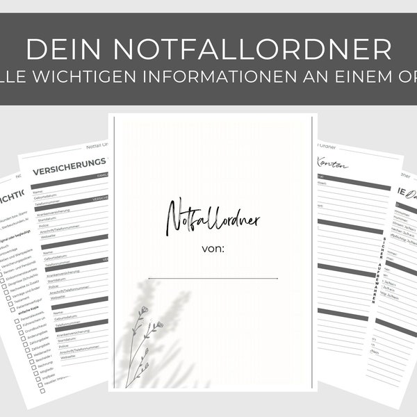 Notfallorder Vorlage PDF Vorsorge Design Zweige