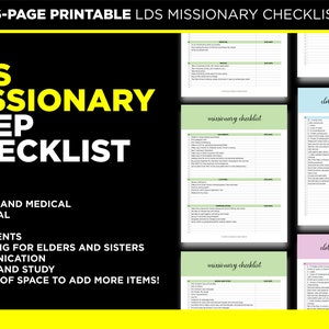 LDS Missionary Checklist | LDS Digital Download | Latter-day Saint Mission Checklist | Mission Planner | Mission Packing List