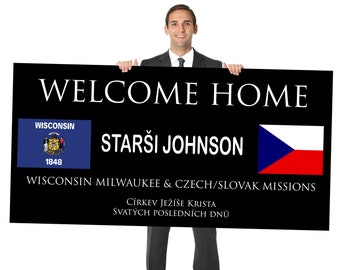 Custom LDS Missionary Welcome Home Banner – Personalized Airport Sign (Digital Download)
