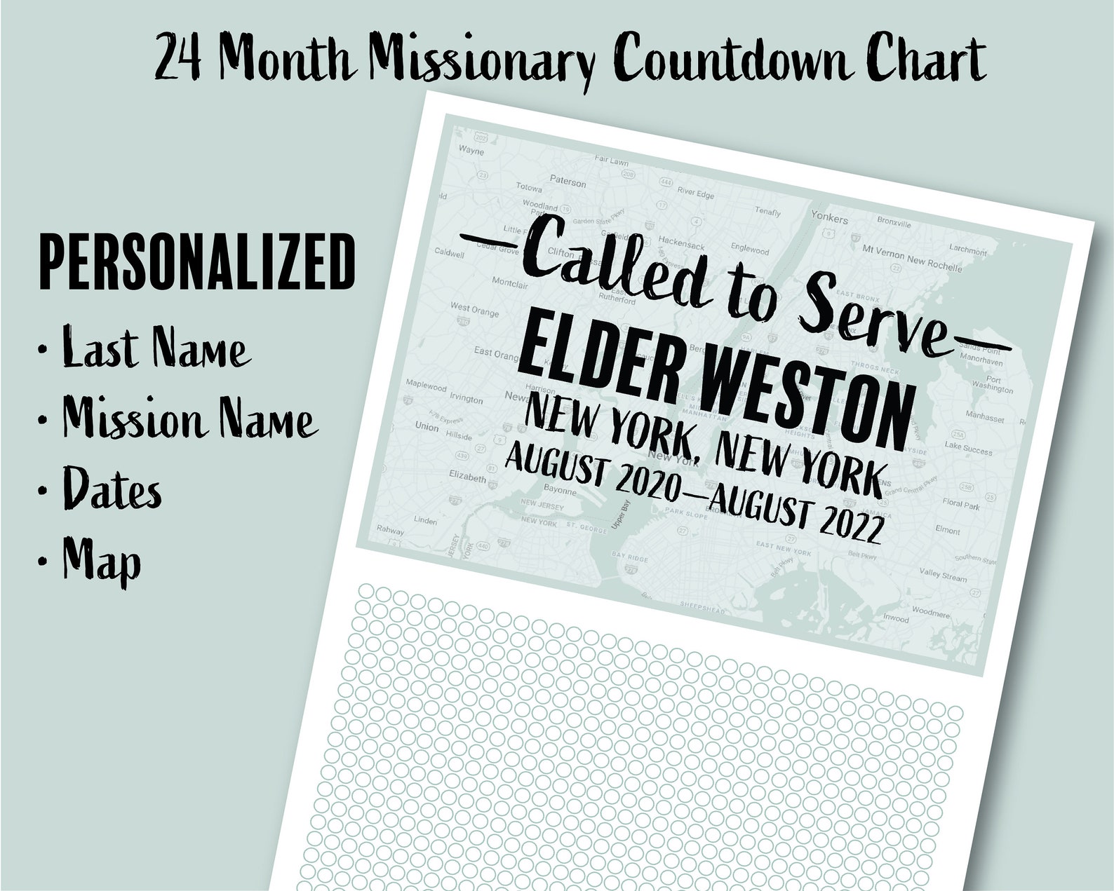 Personalized Elder Missionary Countdown Chart for the Church - Etsy