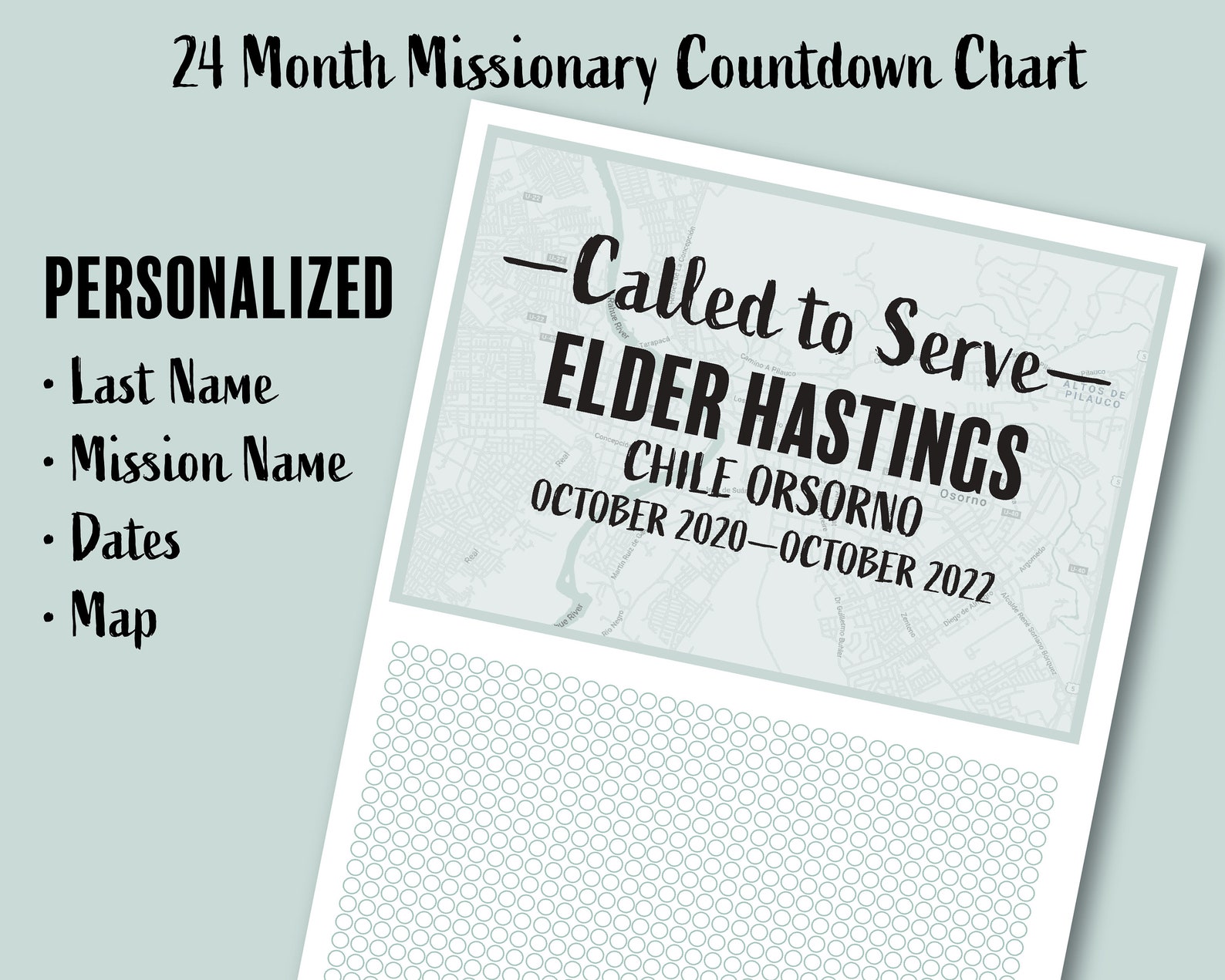 Personalized Elder Missionary Countdown Chart for the Church - Etsy