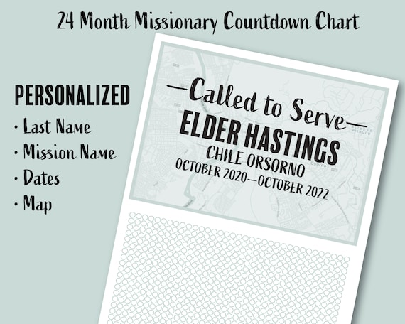 Personalized Elder Missionary Countdown Chart for the Church | Etsy