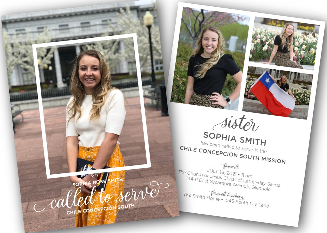 LDS Missionary Farewell Invitation, Mormon Missionary Invite, Missionary Announcement, 5x7