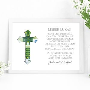Geldgeschenk zur Konfirmation I Geschenkidee zur Kommunion I Geschenk mit Geld zur Firmung I wahlweise mit Rahmen I Größe Din A4