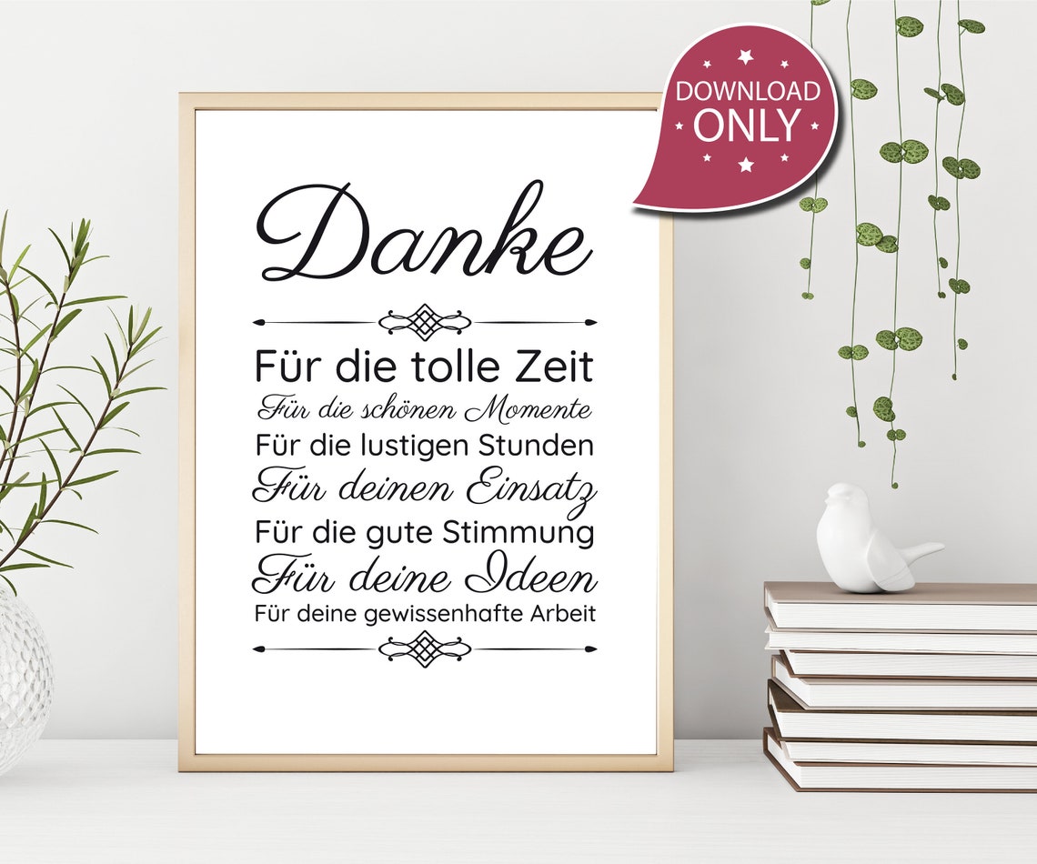 Digitale Datei als Download Geschenkidee zur Verabschiedung Etsy Schweiz