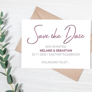 Save the Date Karten Hochzeit I 100 x 150 mm I personalisiert I Hochzeitsanküdigung I Hochzeitskarte I Digital I Download I zum ausdrucken