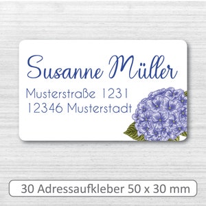 Adressetikett # Aufkleber mit Name und Adresse # 30 Stück 50 x 30 mm # Personalisiert mit Namen # zum aufkleben für Briefe Bücher Postkarten