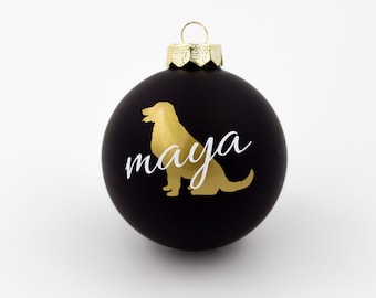 Weihnachtskugel mit Namen I Hund I personalisiert I Geschenkidee Weihnachten für Hundeliebhaber I verschiedene Rassen