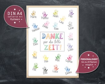 Farewell gift for kindergarten teacher Farewell card Thank you card Kindergarten Kindergarten Primary school size Din A4