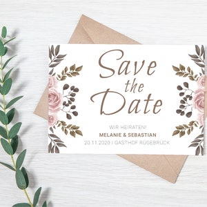 Save the Date Karten Hochzeit I 100 x 150 mm I personalisiert I Hochzeitsanküdigung I Hochzeitskarte I Digital I Download I zum ausdrucken