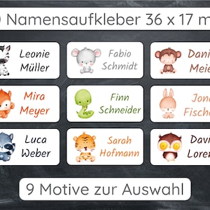 Namensaufkleber für Kinder # personalisierte Etiketten für Schüler # Aufkleber mit Namen # 80 Stück 36 x 17 mm