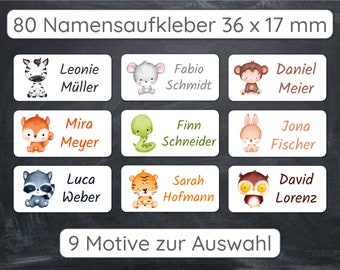 Name stickers for children # personalized labels for students # stickers with names # 80 pieces 36 x 17 mm