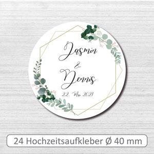 Stickers for wedding I Wedding stickers personalized I ideal for wedding cards I 24 round stickers I 40 mm