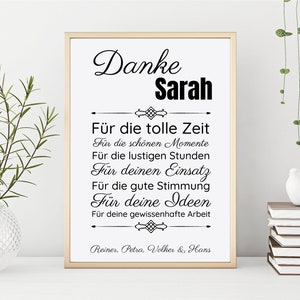 Geschenk Verabschiedung I  Abschiedsgeschenk für Kollege Kollegin im Büro I Personalisiertes Bild als Geschenkidee zum Ruhestand I