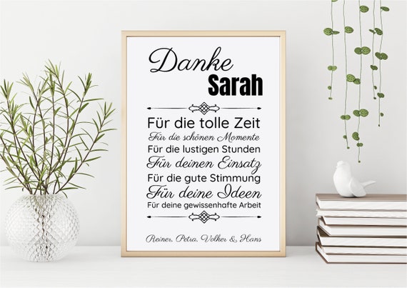 Personalisiertes Rentengeschenk Für Frauen – Individueller Kunstdruck Zum Abschied