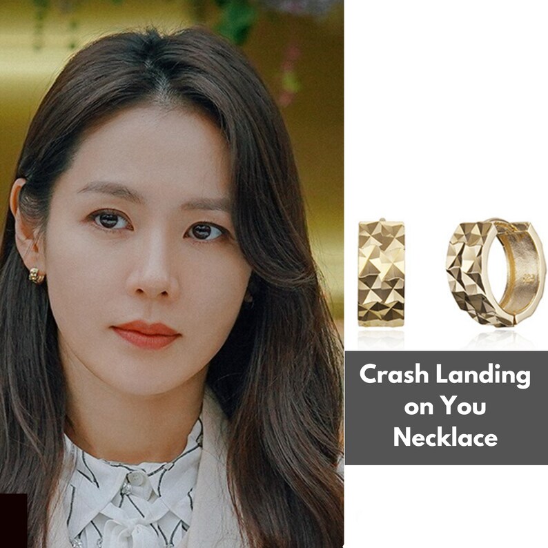 Crash Landing on You Earrings 925 Sterling Silver Gold Etsy