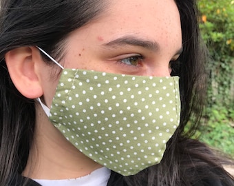 Face Mask Pretty Cotton Handmade- Reusable & Washable, 3 layers incl filter pocket, adjustable straps, for Adult/Teenagers  (made in the uk)