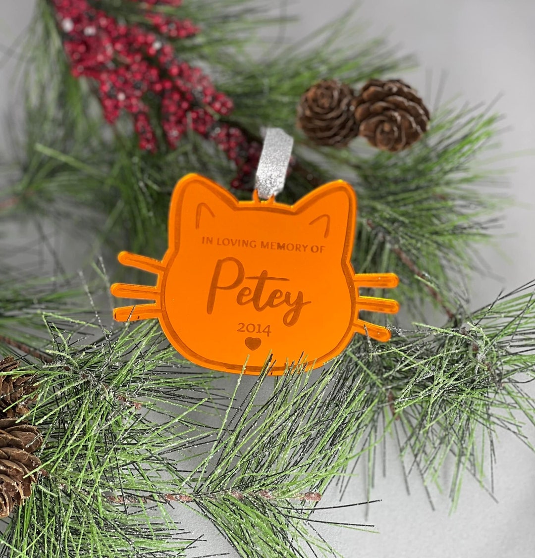 Cat Memorial Christmas Ornament Rainbow Bridge Pet Memorial Christmas