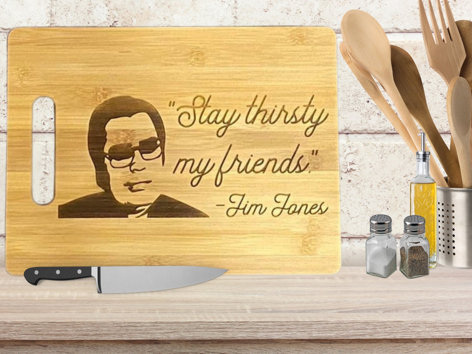 Jim Jones Cutting Board Stay Thirsty My Friends True Crime Etsy