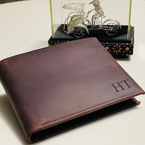Cadeau de Noël, Cuir de grain personnalisé pour homme, Cadeau pour lui, Portefeuille personnalisé gravé, Papa, Cadeau de mariage, Cadeau d’anniversaire,