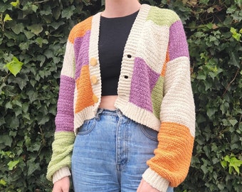 Crochet Pattern | Maggie Patchwork Cardigan | Beginner Friendly | PDF File