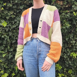 Crochet Pattern | Maggie Patchwork Cardigan | Beginner Friendly | PDF File